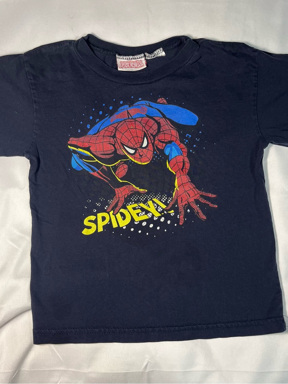 Vintage Y2K 2010 Marvel Spider-Man Spidey Sense T-Shirt Kids 2T 3T Blue